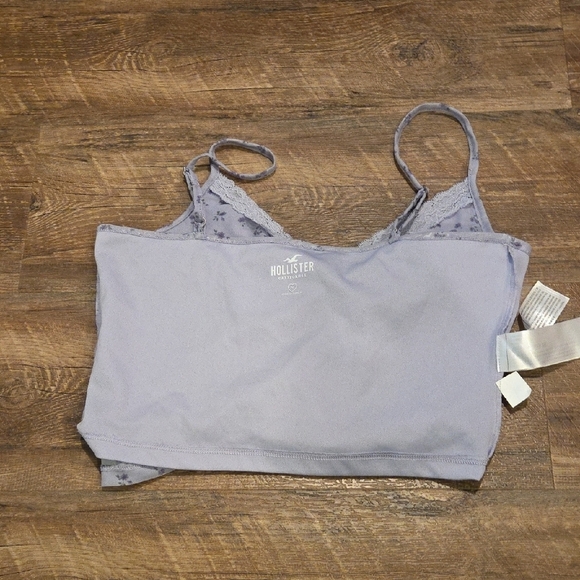 Hollister Purple Sleeveless Cropped Camisole With Flowers Junior Size Medium - Picture 7 of 10